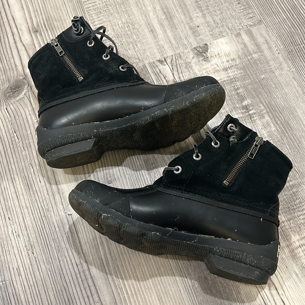 Sperry Black Suede Duck Boots - Picture 2 of 8